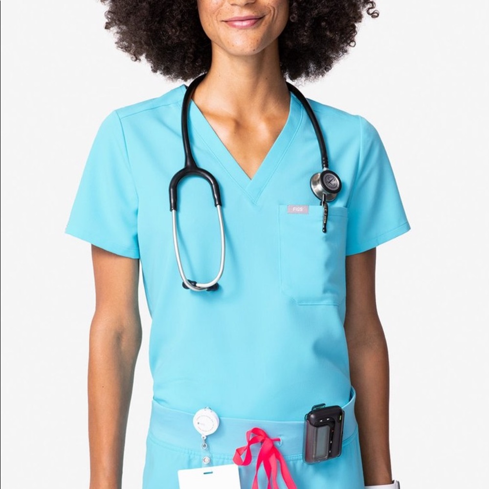 Figs Scrubs Neon Blue Set